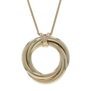 Yellow Gold Intertwined Triple Circle Pendant Necklace 18" - 14k
